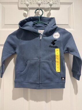 Canadiana Toddler Kids 4T Full Zip Hoodie Blue Unisex